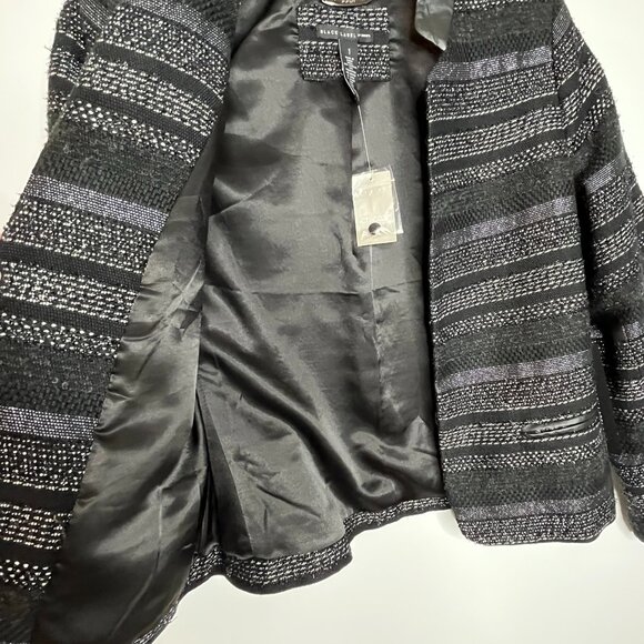 Black Label by Chico's Women's Jacket Textured Wool Blend Lined Size 1 NEW - Picture 11 of 13